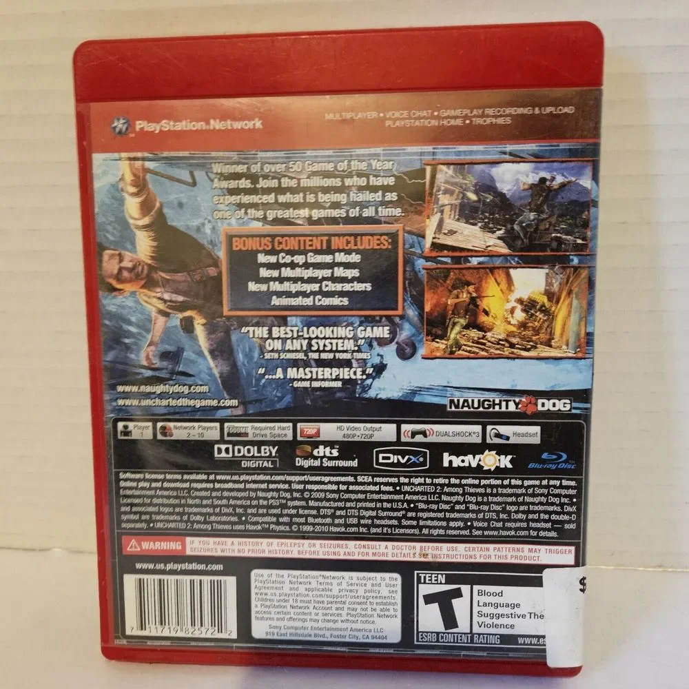 Uncharted 2: Among Thieves - Game of the Year Edition Sony PlayStation 3 Ps3‎